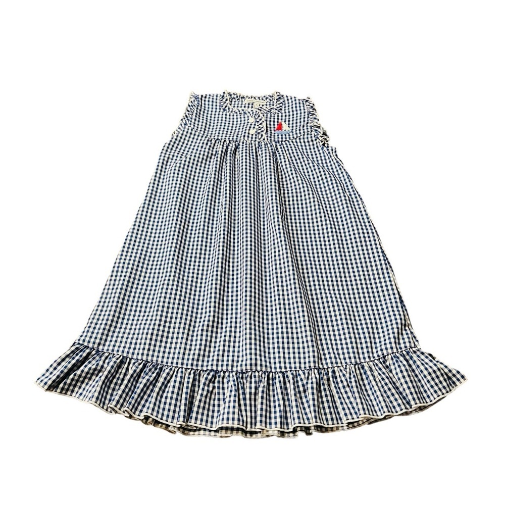 Sweet Dreams Checkered Nightgown - Navy and White Size Girls 8